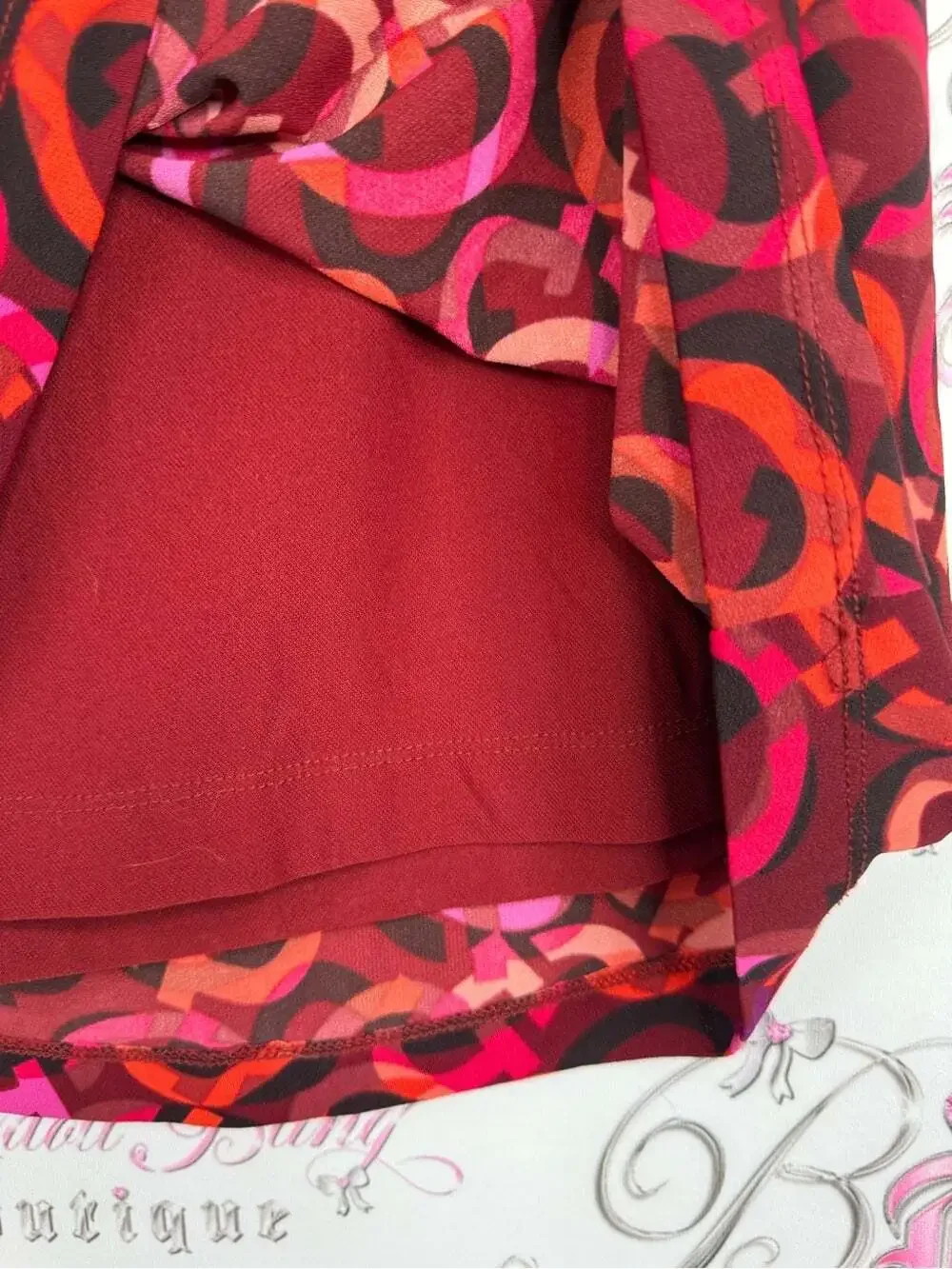 Guess USA skirt rare vintage y2k Red Pink Orange Circular-Print A-Line Skirt